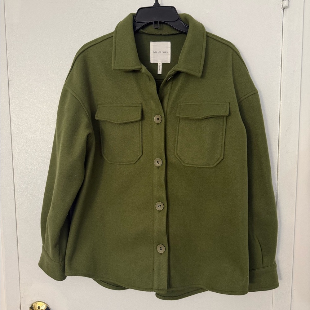Olive Green Button-Up Jacket